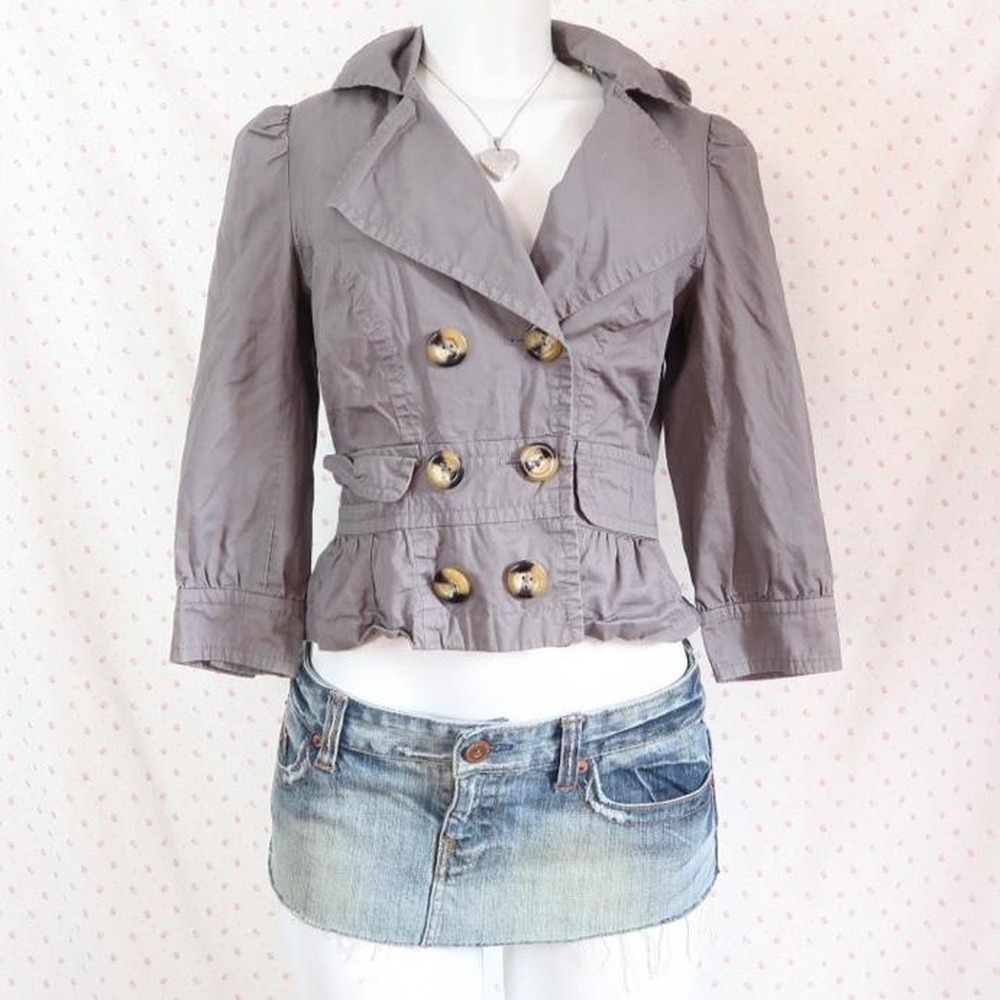 y2k vintage grey kismet cropped fall jacket